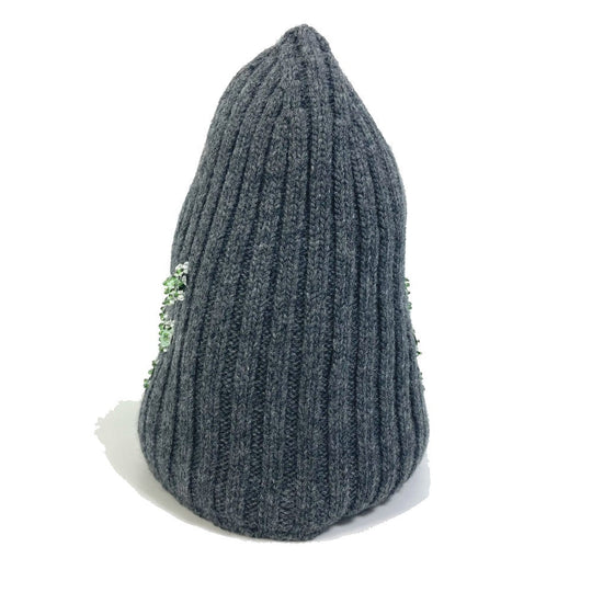 PRADA Knit hat wool gray apparel Sequin Women XS Used Authentic