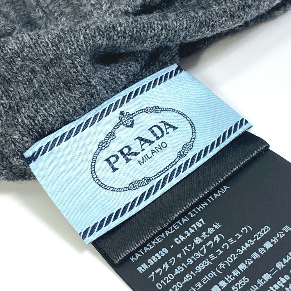 PRADA Knit hat wool gray apparel Sequin Women XS Used Authentic