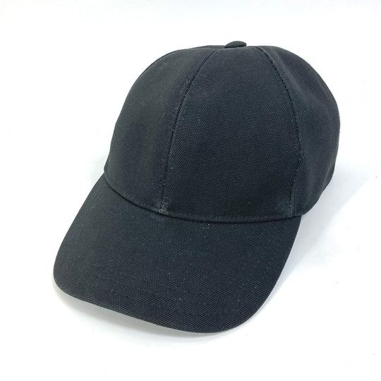 PRADA cap cotton black logo mens M Used Authentic