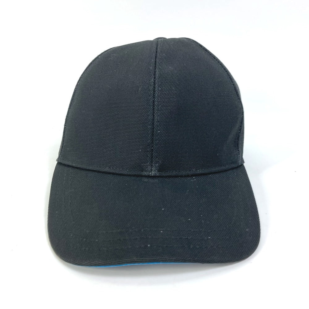 PRADA cap cotton black logo mens M Used Authentic