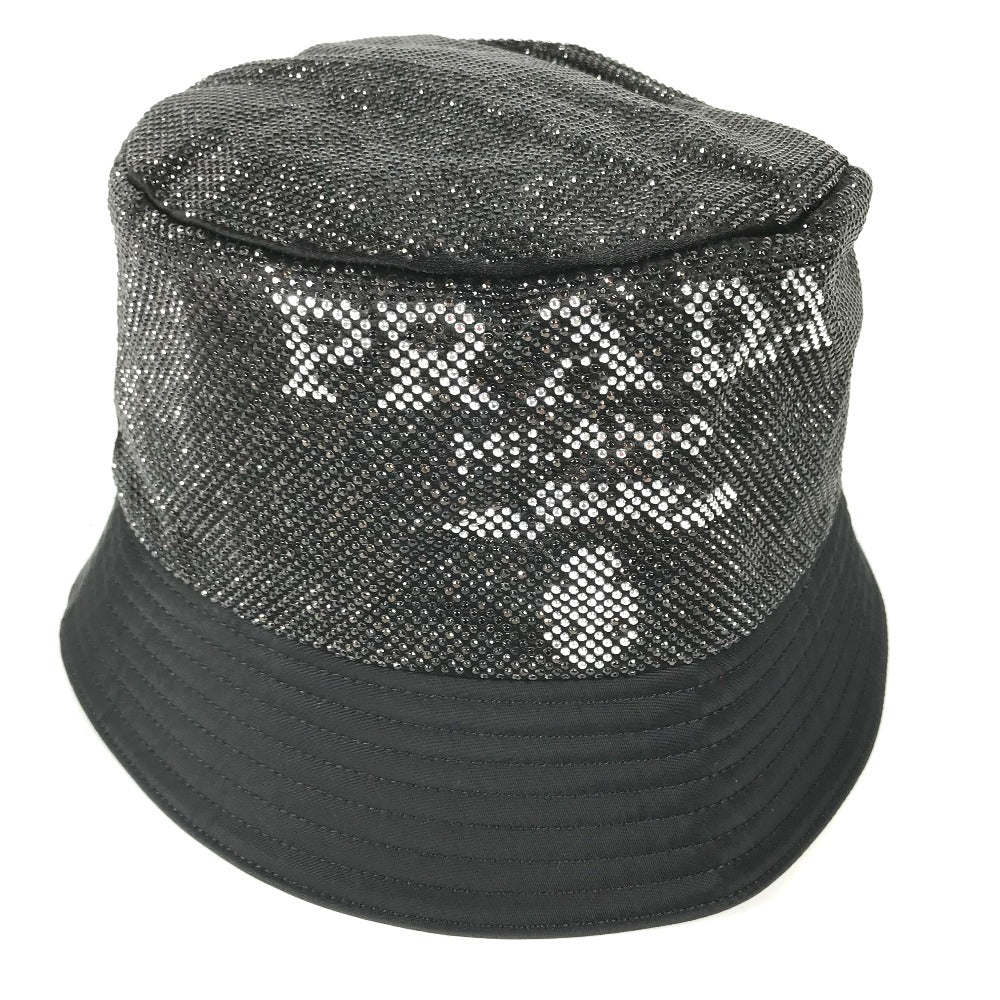 PRADA hat 1HC137 Nylon black logo studs mens L Used Authentic
