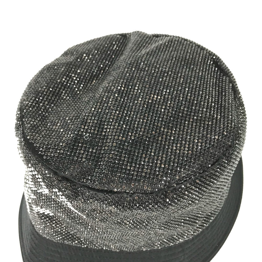 PRADA hat 1HC137 Nylon black logo studs mens L Used Authentic