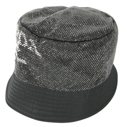 PRADA hat 1HC137 Nylon black logo studs mens L Used Authentic