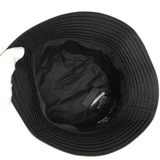 PRADA hat 1HC137 Nylon black logo studs mens L Used Authentic