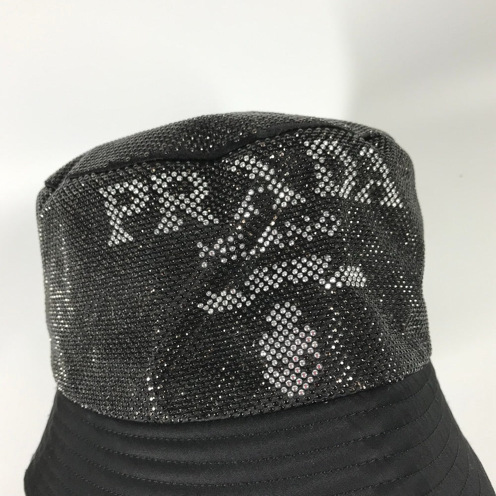 PRADA hat 1HC137 Nylon black logo studs mens L Used Authentic