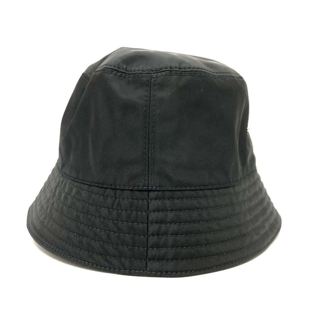 PRADA hat 1HC137 Nylon black Triangle logo Women Used Authentic