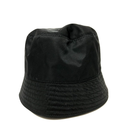 PRADA hat 1HC137 Nylon black Triangle logo Women Used Authentic
