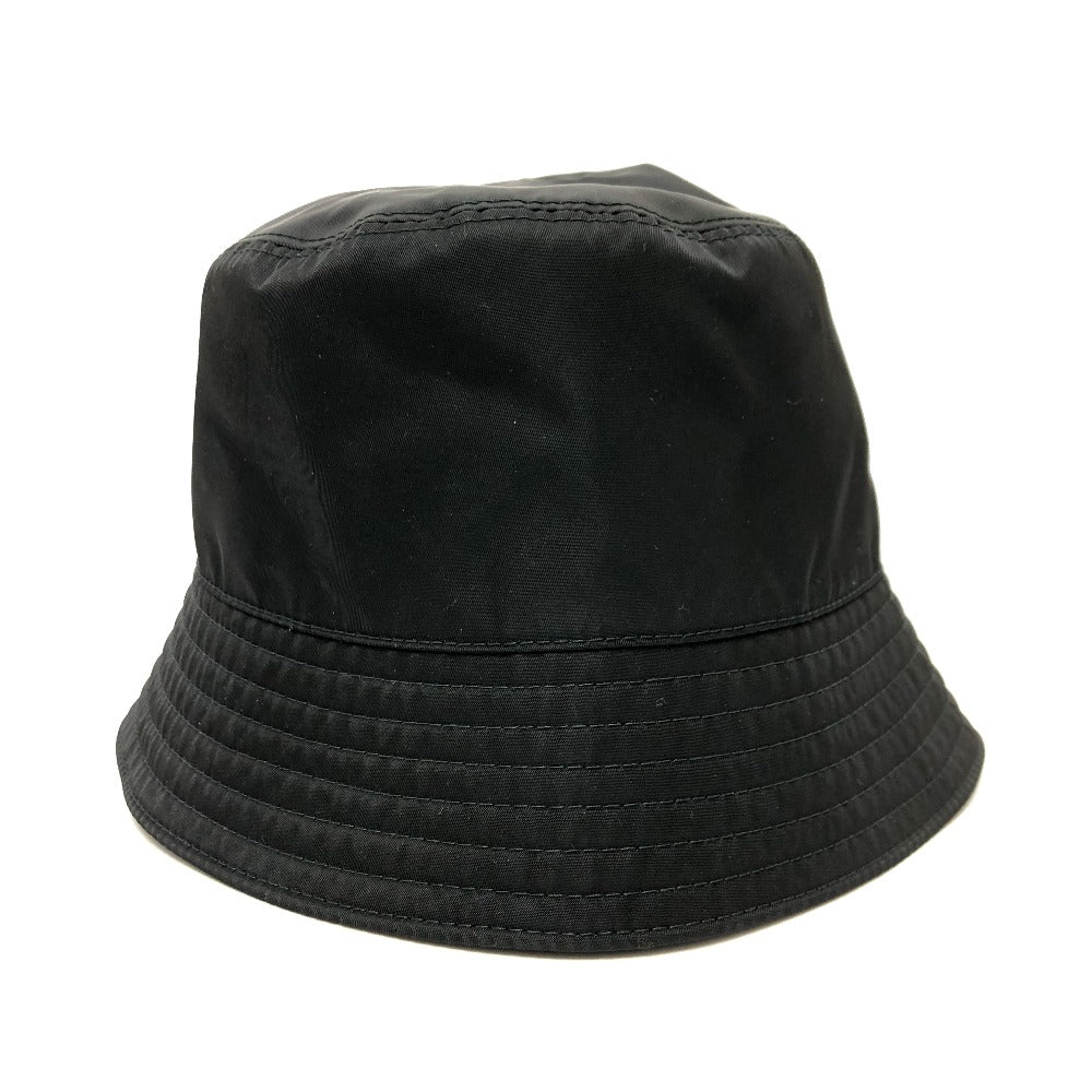 PRADA hat 1HC137 Nylon black Triangle logo Women Used Authentic