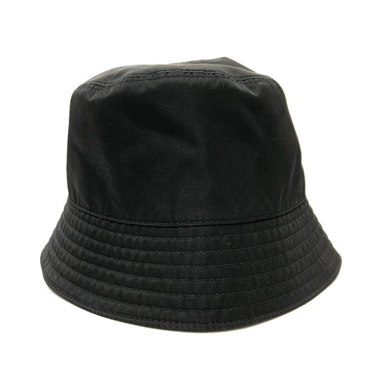 PRADA hat 1HC137 Nylon black Triangle logo Women Used Authentic