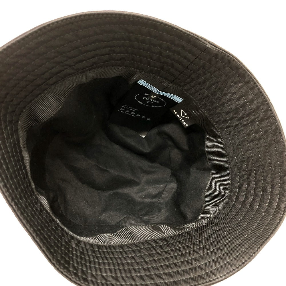 PRADA hat 1HC137 Nylon black Triangle logo Women Used Authentic