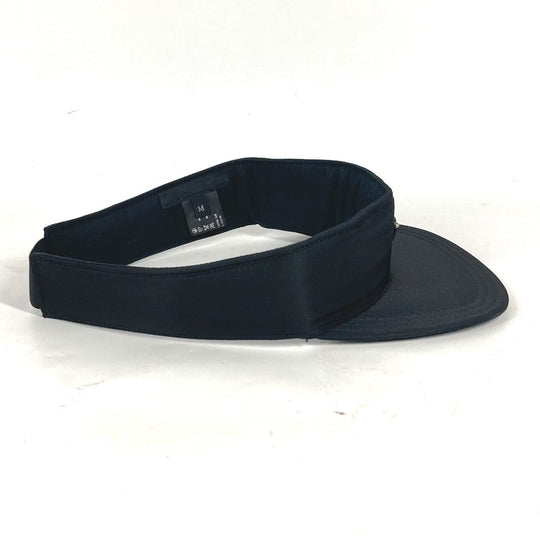 PRADA Sun visor Nylon black Triangle logo plate Women M Used Authentic