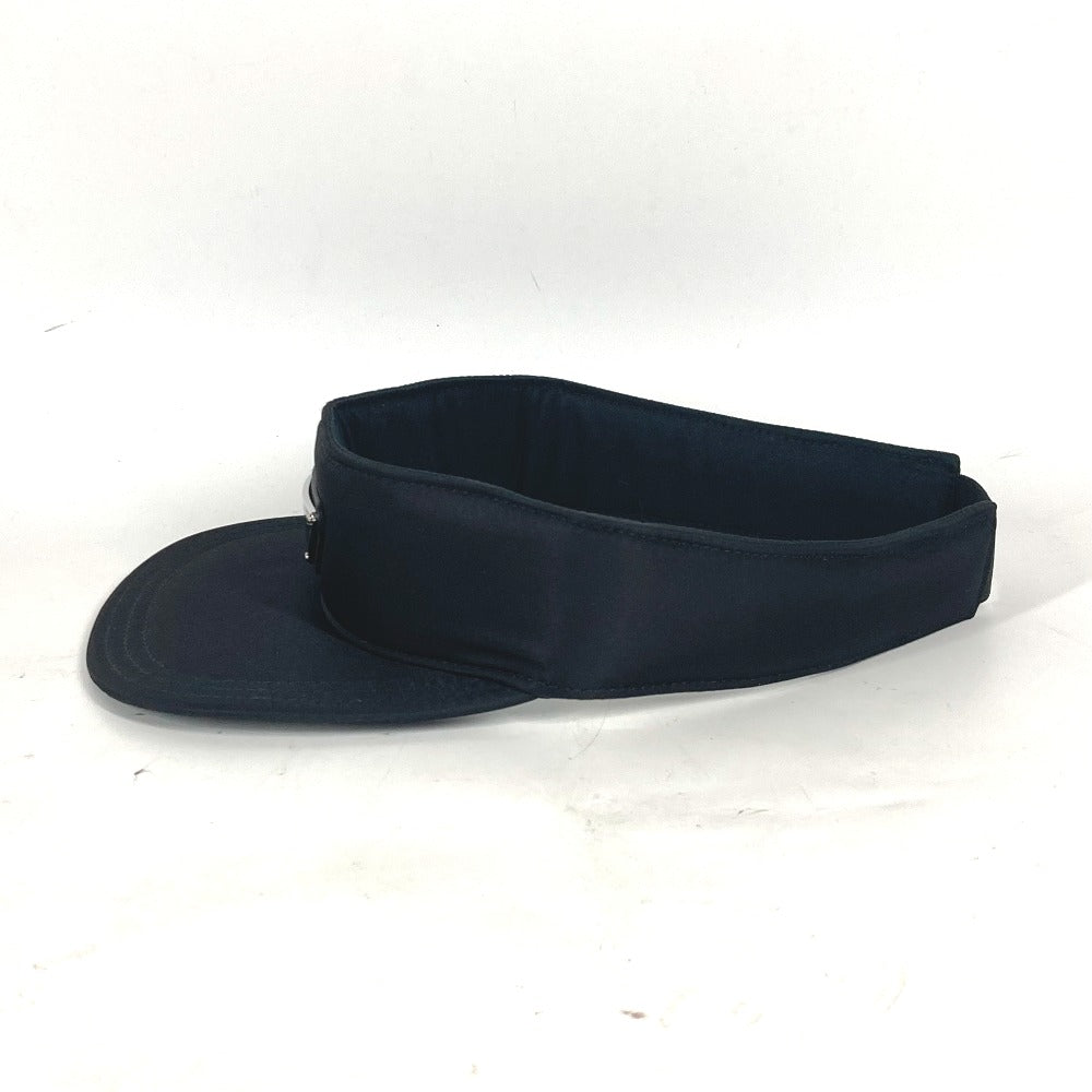 PRADA Sun visor Nylon black Triangle logo plate Women M Used Authentic