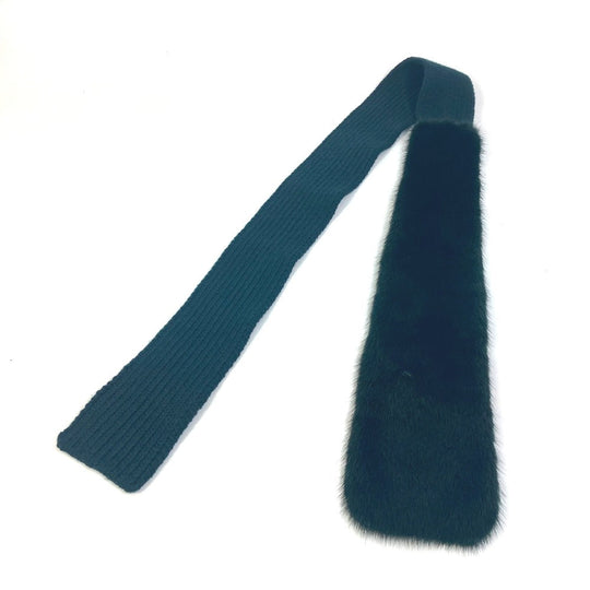 PRADA Scarf 167333 Fur, wool, cashmere green fur scarf Women Used Authentic