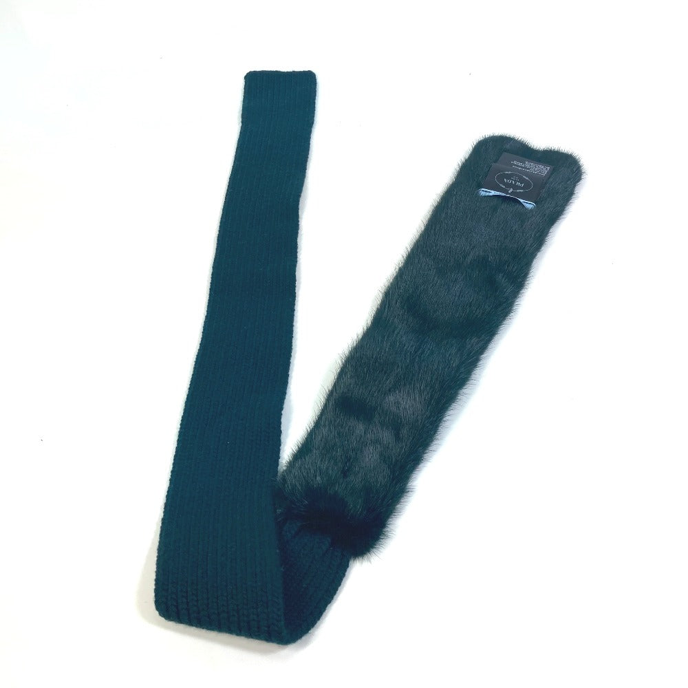 PRADA Scarf 167333 Fur, wool, cashmere green fur scarf Women Used Authentic