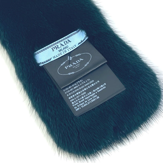 PRADA Scarf 167333 Fur, wool, cashmere green fur scarf Women Used Authentic