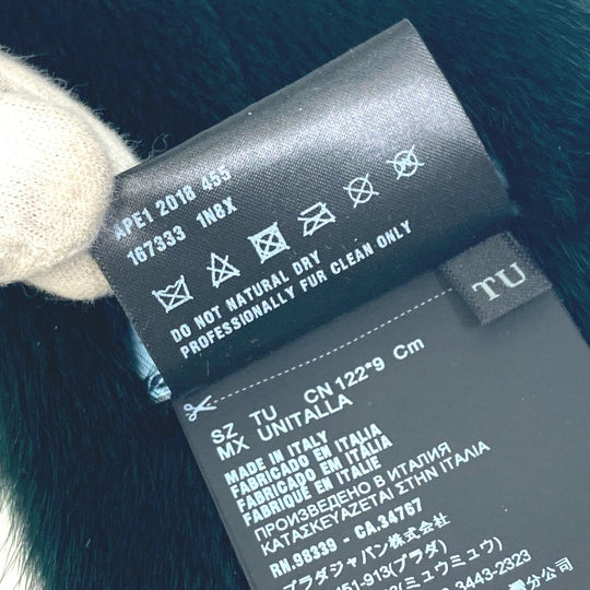 PRADA Scarf 167333 Fur, wool, cashmere green fur scarf Women Used Authentic