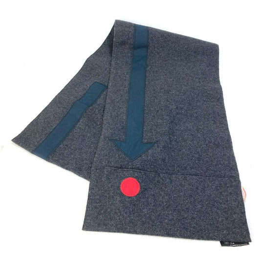 PRADA Scarf cotton gray Sports logo mens Used Authentic