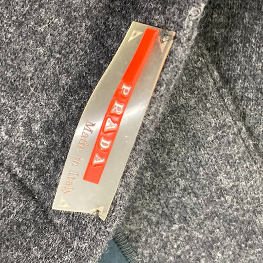 PRADA Scarf cotton gray Sports logo mens Used Authentic