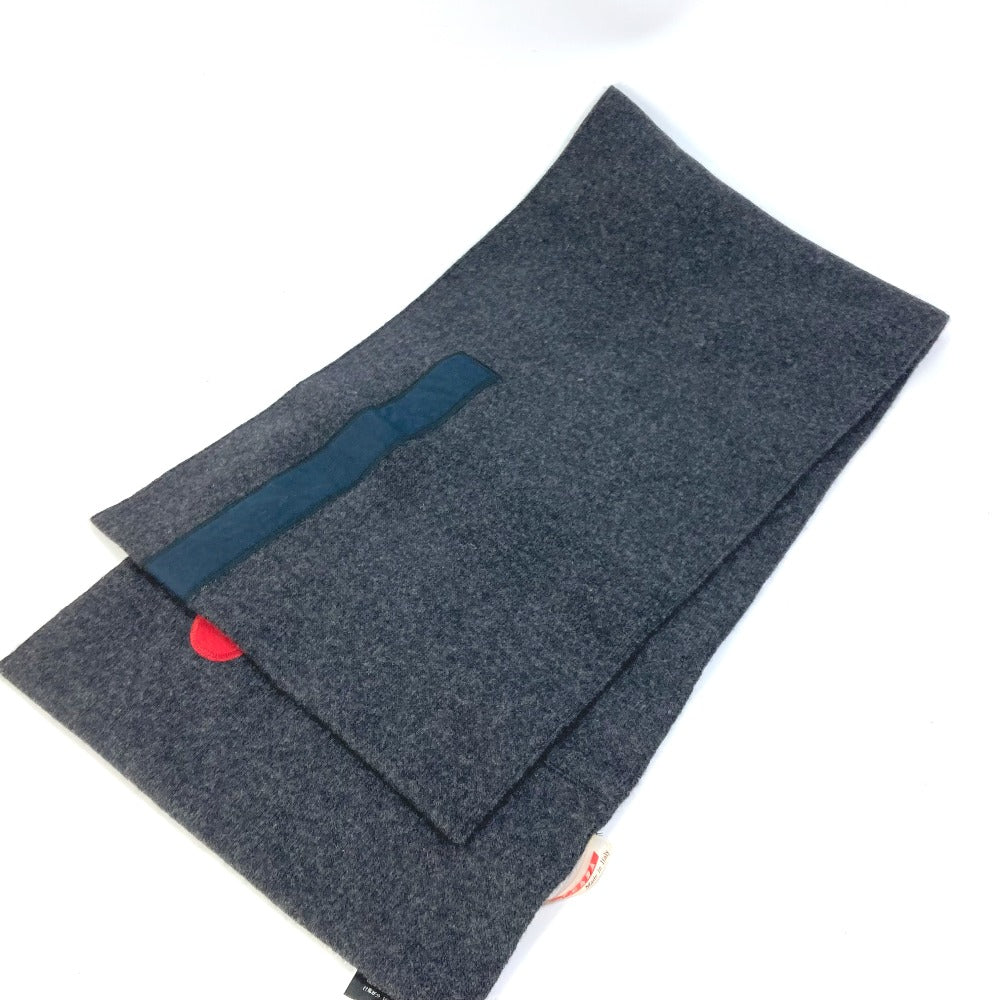PRADA Scarf cotton gray Sports logo mens Used Authentic