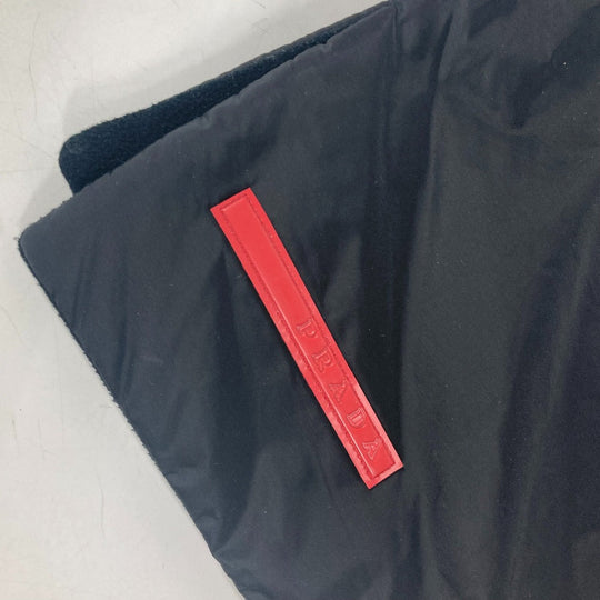 PRADA Scarf Nylon black Sports logo unisex(Unisex) Used Authentic