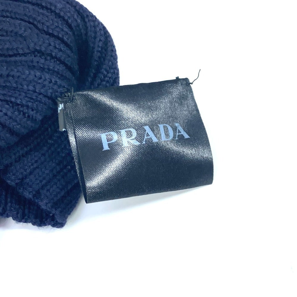 PRADA Scarf wool Navy neck warmer unisex(Unisex) Used Authentic