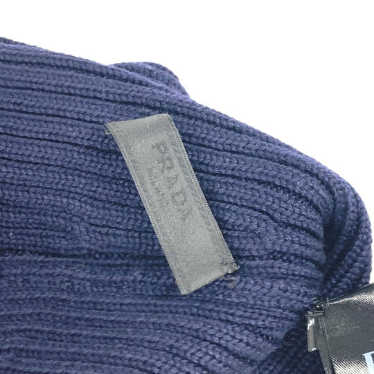 PRADA Scarf wool Navy neck warmer unisex(Unisex) Used Authentic