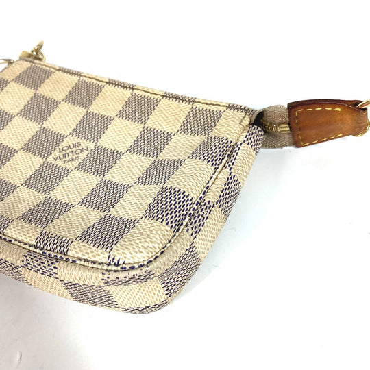 LOUIS VUITTON Handbag N58010 Damier Azur Canvas white Damier Azur Mini Pochette Accessoires Women Used Authentic