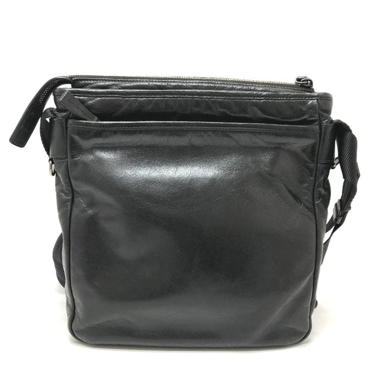 PRADA Shoulder Bag 2VH022 leather black Messenger mens Used Authentic