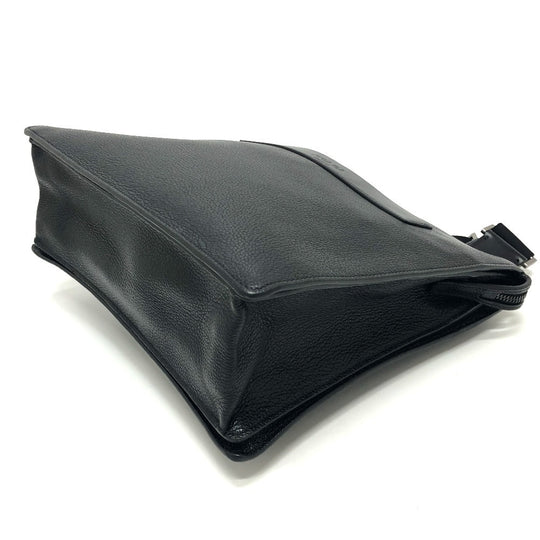 PRADA Shoulder Bag 2VH013 leather black Triangular plate mens Used Authentic