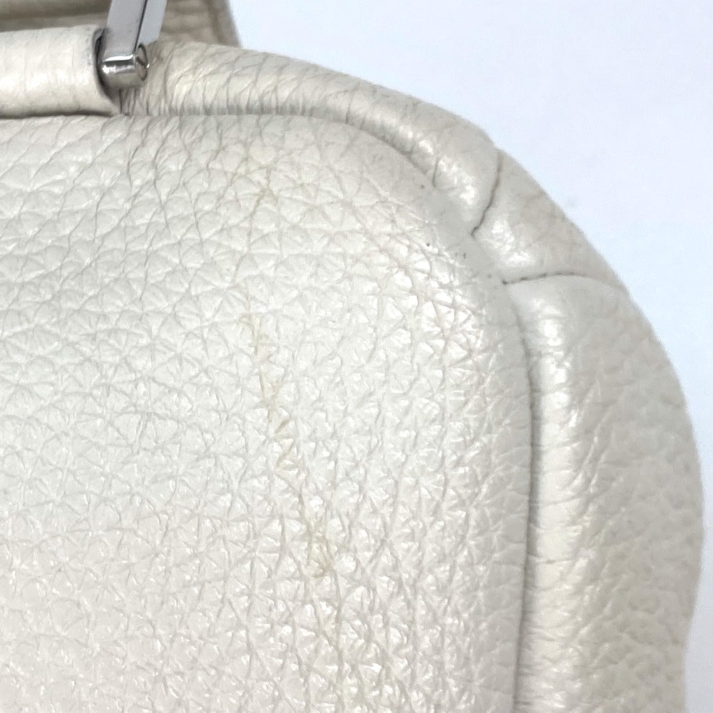 PRADA Sling bag 2VZ098 leather white Triangle logo Cross Vitello Dino Leather Bag mens Used Authentic