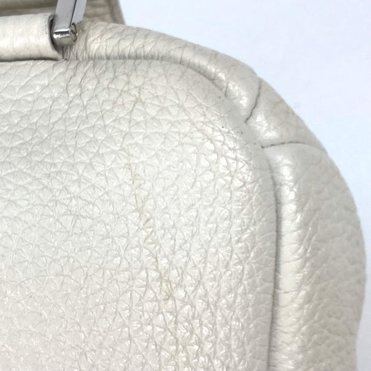 PRADA Sling bag 2VZ098 leather white Triangle logo Cross Vitello Dino Leather Bag mens Used Authentic