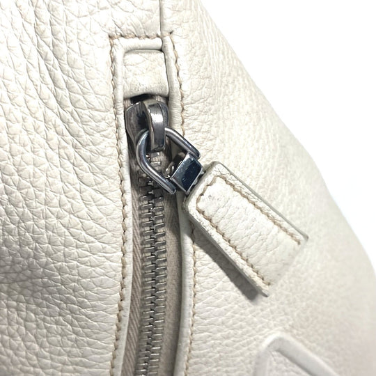 PRADA Sling bag 2VZ098 leather white Triangle logo Cross Vitello Dino Leather Bag mens Used Authentic