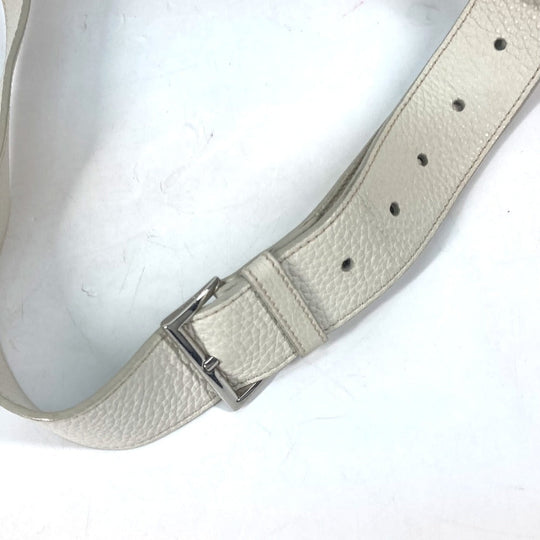 PRADA Sling bag 2VZ098 leather white Triangle logo Cross Vitello Dino Leather Bag mens Used Authentic