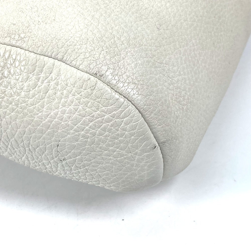PRADA Sling bag 2VZ098 leather white Triangle logo Cross Vitello Dino Leather Bag mens Used Authentic