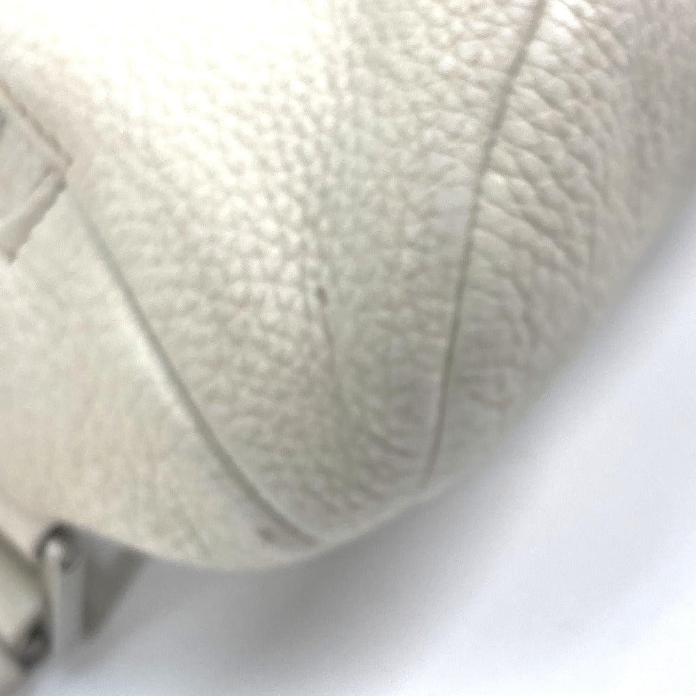 PRADA Sling bag 2VZ098 leather white Triangle logo Cross Vitello Dino Leather Bag mens Used Authentic