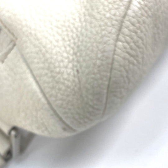 PRADA Sling bag 2VZ098 leather white Triangle logo Cross Vitello Dino Leather Bag mens Used Authentic