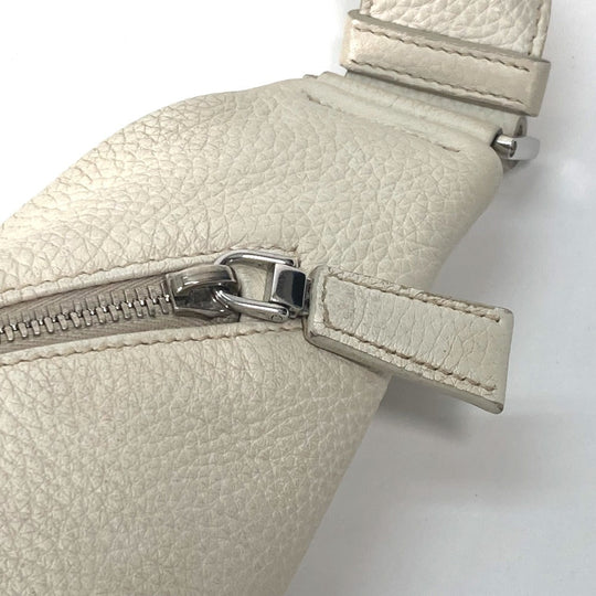 PRADA Sling bag 2VZ098 leather white Triangle logo Cross Vitello Dino Leather Bag mens Used Authentic