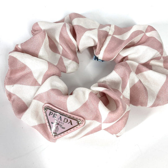 PRADA hair accessory 1IF015 Nylon pink Triangle logo plate logo Women Used Authentic