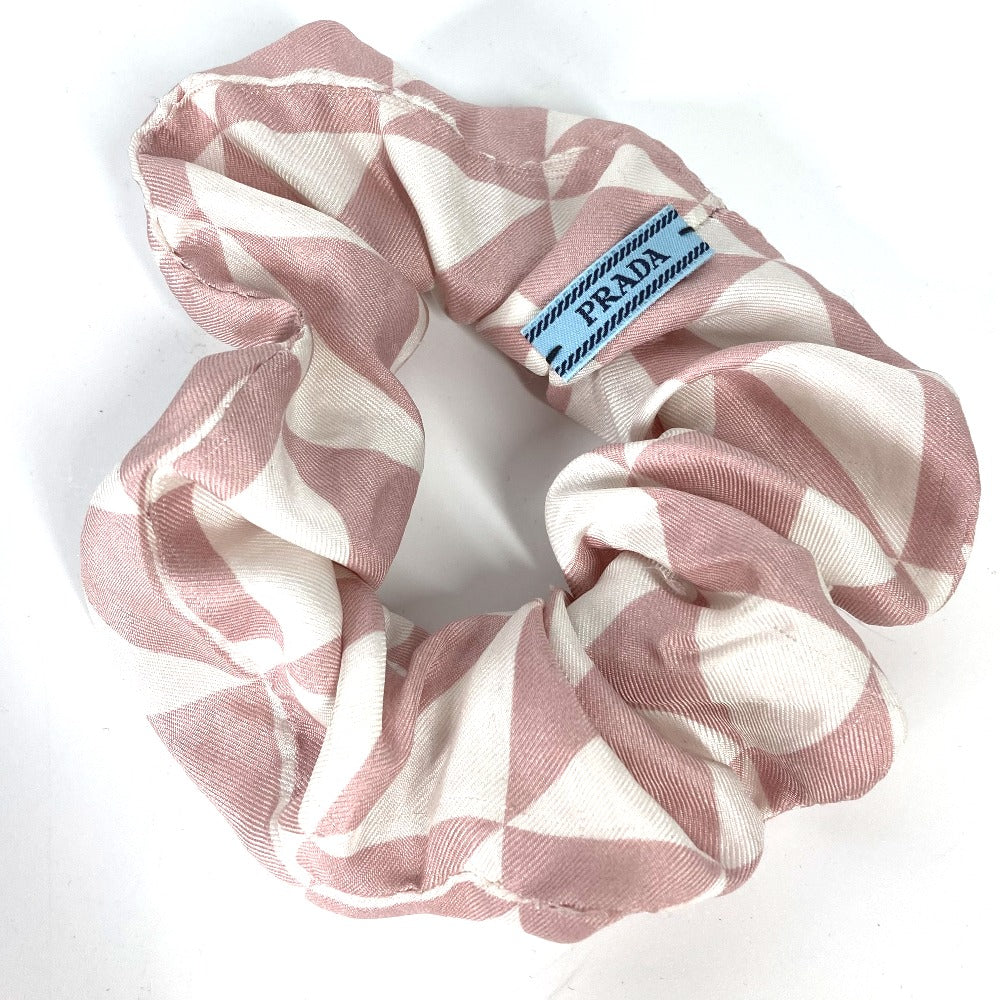 PRADA hair accessory 1IF015 Nylon pink Triangle logo plate logo Women Used Authentic