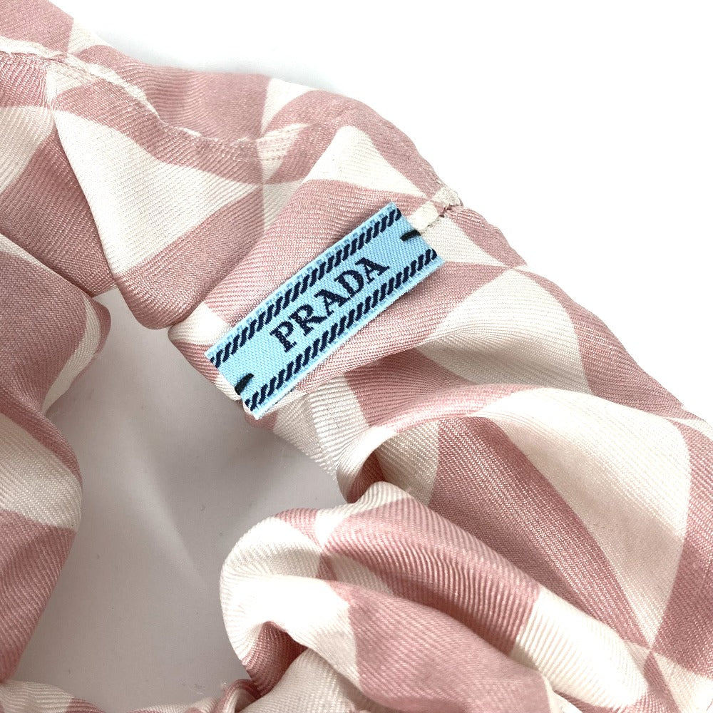 PRADA hair accessory 1IF015 Nylon pink Triangle logo plate logo Women Used Authentic