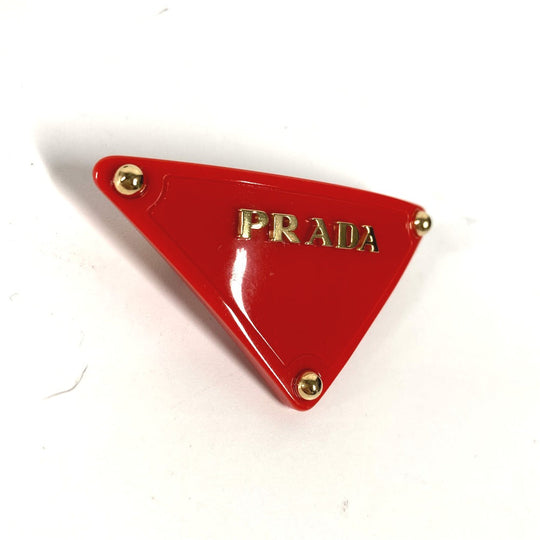 PRADA Valletta plastic Red Triangle logo Women Used Authentic