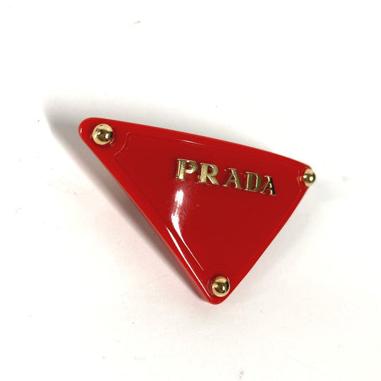 PRADA Valletta plastic Red Triangle logo Women Used Authentic