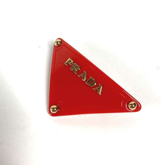 PRADA Valletta plastic Red Triangle logo Women Used Authentic