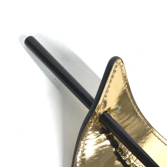 PRADA hair accessory 1IF004 leather gold hair accessory triangle logo Women Used Authentic