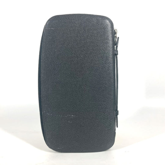 LOUIS VUITTON Long Wallet Purse M30652 Taiga Leather black Taiga Organizer Atoll mens Used Authentic
