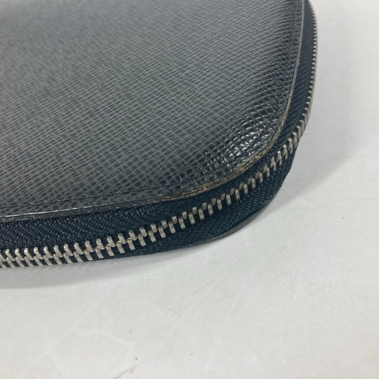 LOUIS VUITTON Long Wallet Purse M30652 Taiga Leather black Taiga Organizer Atoll mens Used Authentic