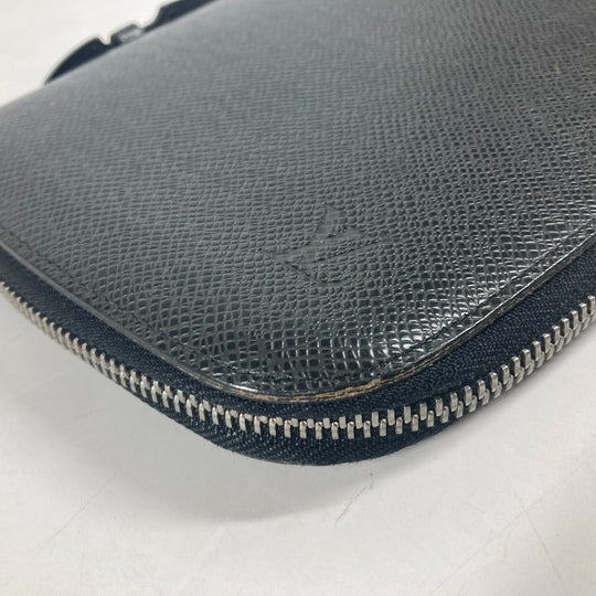 LOUIS VUITTON Long Wallet Purse M30652 Taiga Leather black Taiga Organizer Atoll mens Used Authentic