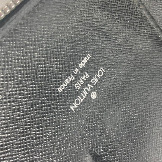 LOUIS VUITTON Long Wallet Purse M30652 Taiga Leather black Taiga Organizer Atoll mens Used Authentic