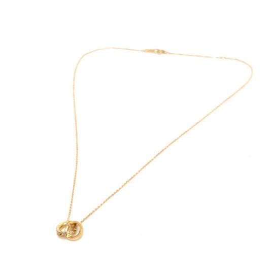 4℃ Necklace 18K Pink Gold gold K18 Diamond W Ring Women Used Authentic