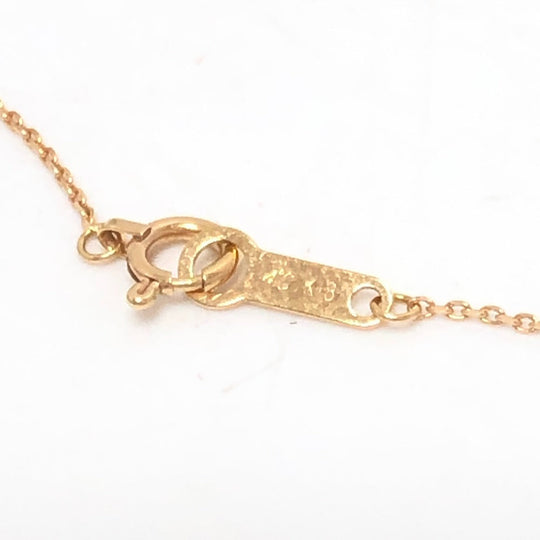 4℃ Necklace 18K Pink Gold gold K18 Diamond W Ring Women Used Authentic